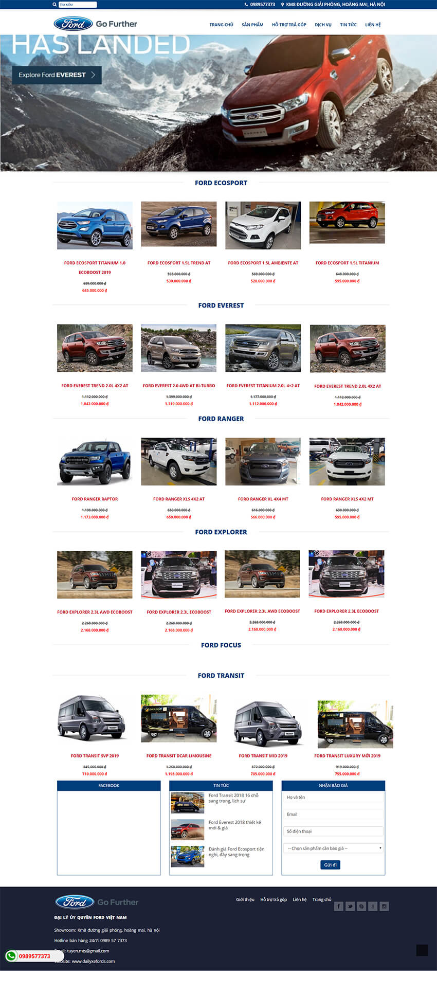 Chia Sẻ 23+ Mẫu Website Ô Tô Bán Hàng Vinfat, Hyundai, Ford,...Giá Rẻ