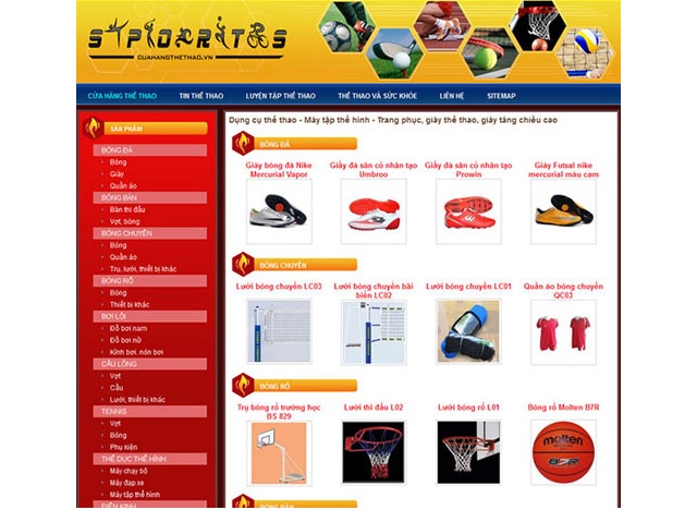 Thiết kế website bán đồ thể thao