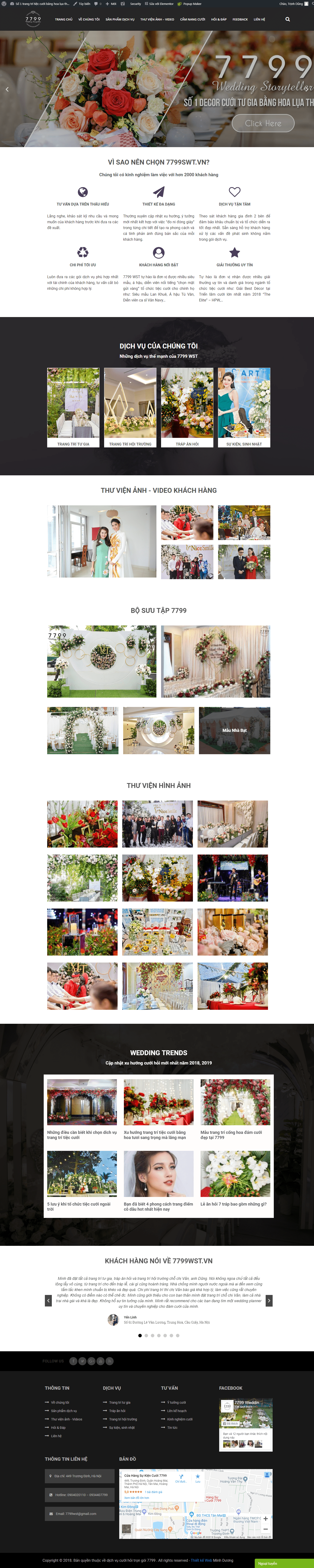 thiết kế web trang trí tiệc cưới