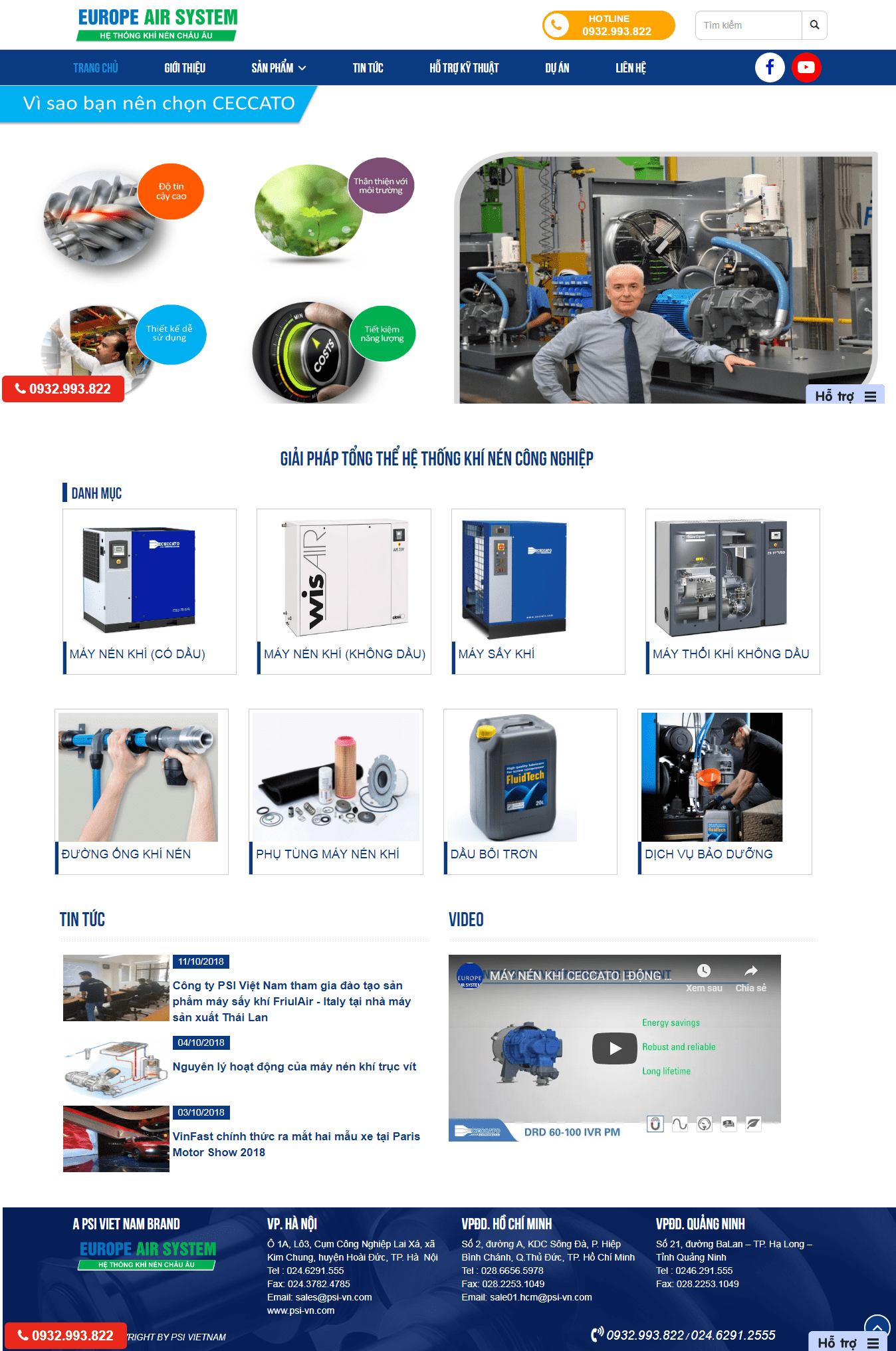 thiết kế website máy nén khí