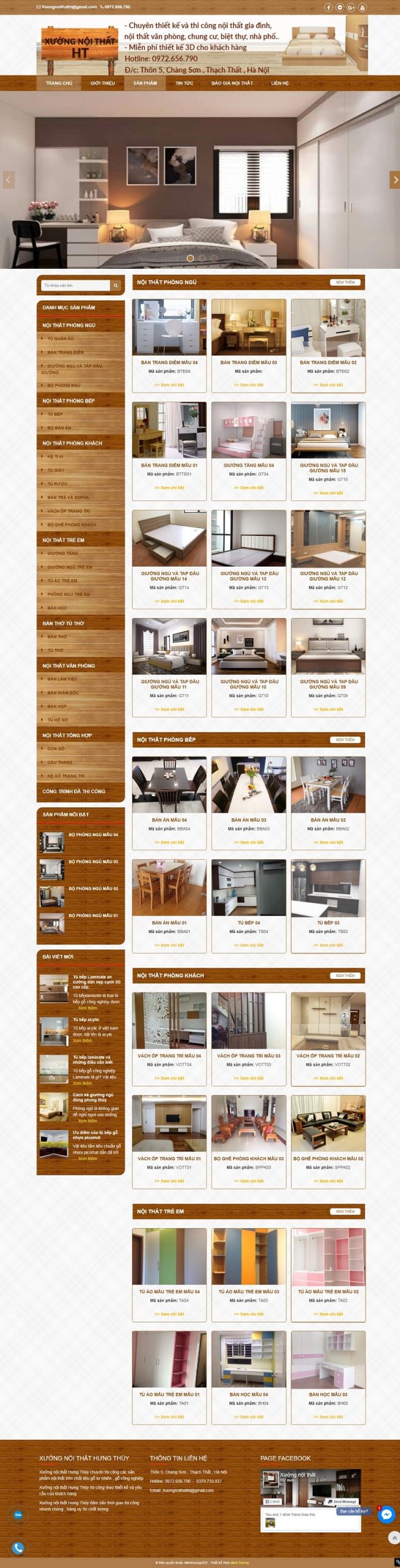 thiết kế web xưởng nội thất