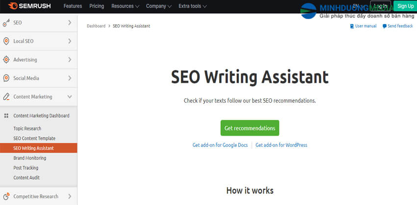 Công cụ Semrush SEO writing assistant