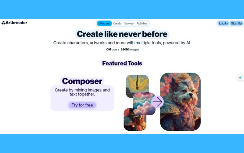 Web vẽ tranh AI Artbreeder