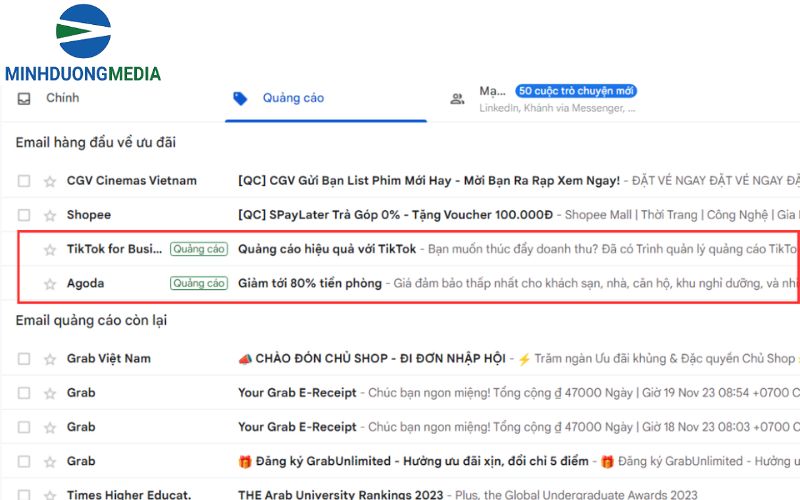 Tính năng nhắm mục tiêu của quảng cáo trên Gmail