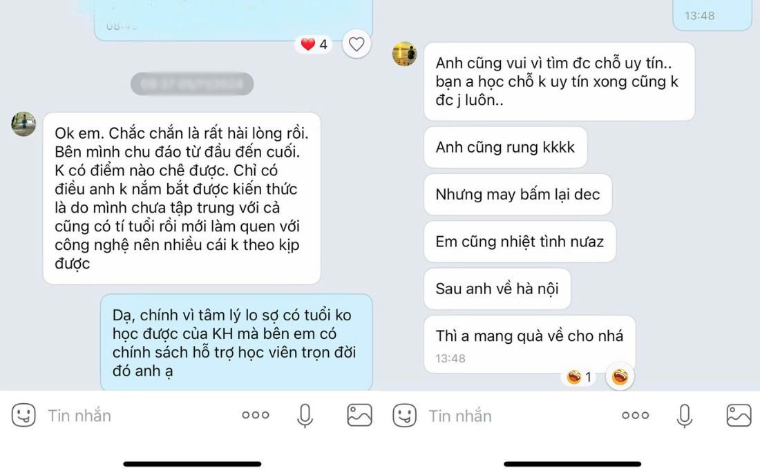 Cảm nhận học viên và kết quả sau khóa học