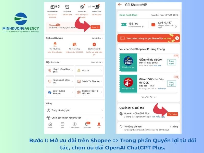 Bước 1: Truy cập ưu đãi trên Shopee