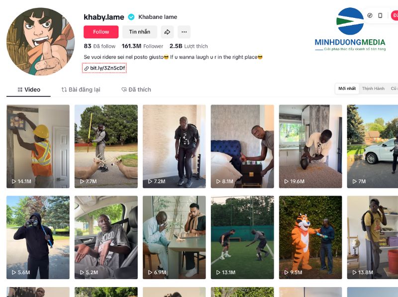 Kênh Tiktok về chủ đề về giải trí – gây cười và bắt trend