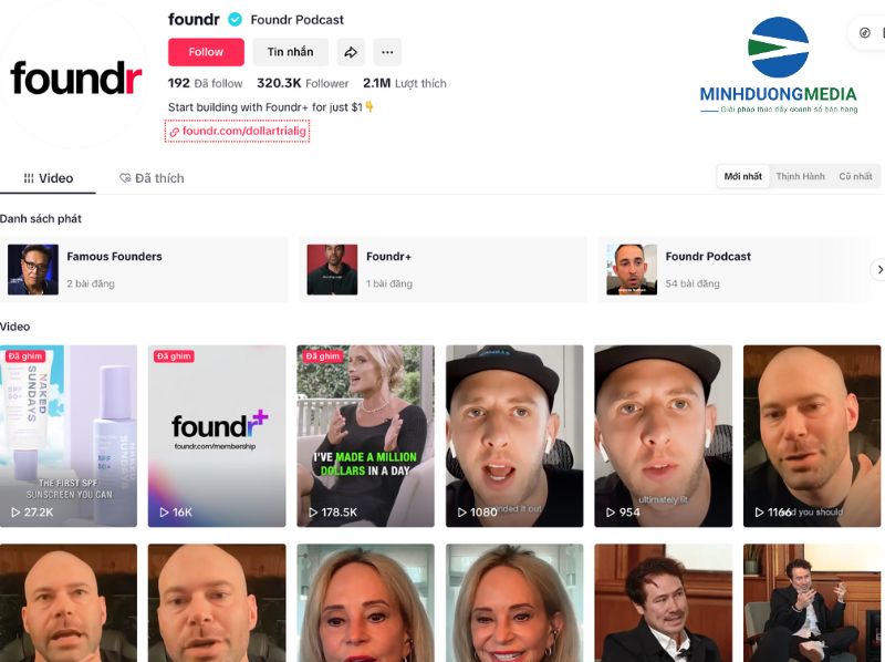 Kênh Tiktok về chủ đề kinh doanh – khởi nghiệp, marketing