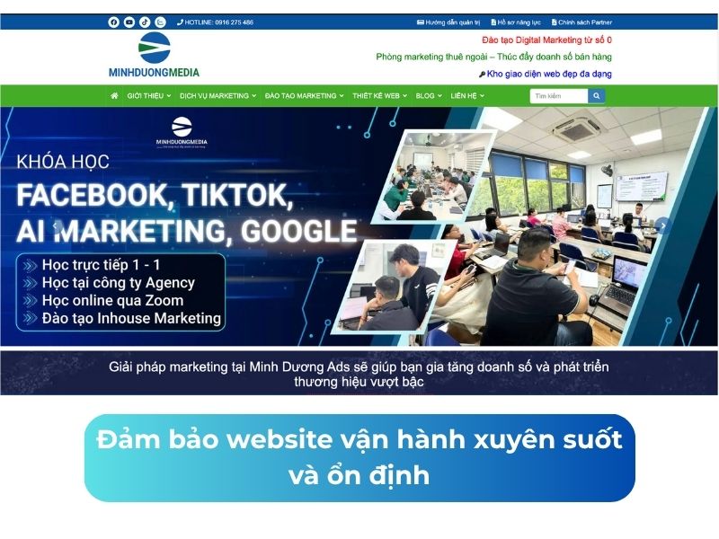 Đảm bảo website vận hành xuyên suốt và ổn định
