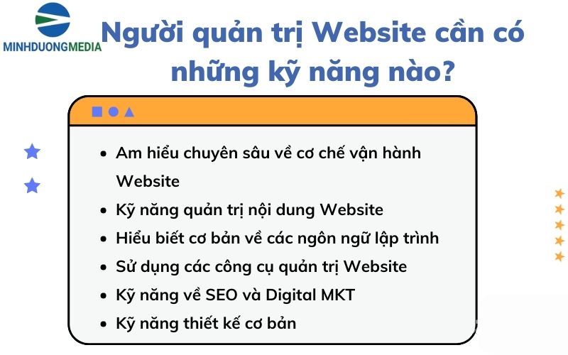 Kỹ năng cần có của người quản trị website cơ bản
