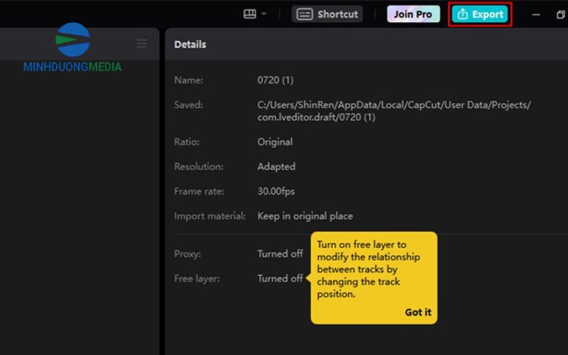 Cách xuất video sau khi edit trên CapCut