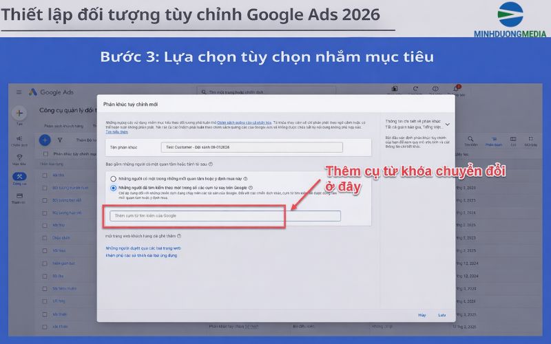 Lựa chọn tùy chọn nhắm mục tiêu
