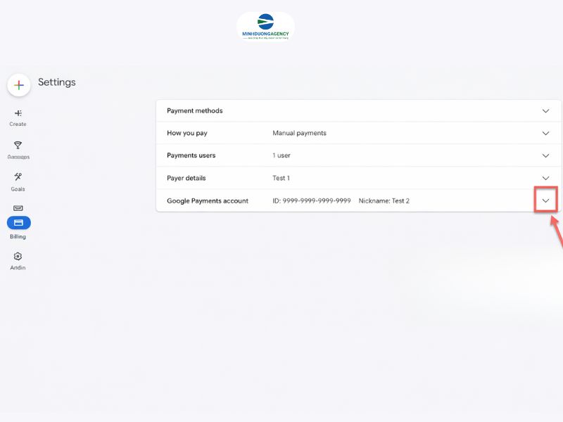 Chỉnh sửa thông tin hồ sơ thanh toán Google Ads
