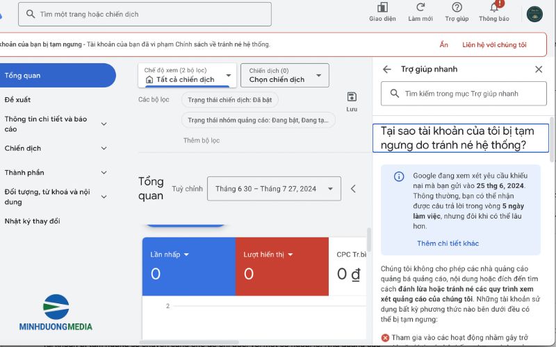 Vi phạm chính sách của Google Ads